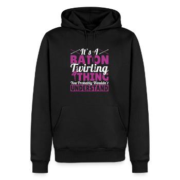 Bâton Twirling Bâton Twirler cadeau - Sweat à capuche Premium bio Homme - noir - Devant - Nico (187cm)