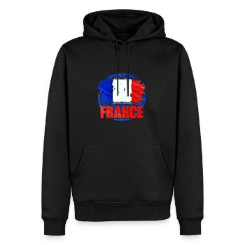 Frankreich - Männer Premium Bio Hoodie - Schwarz - Vorne - Nico (187cm)