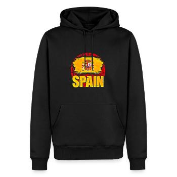 Spanien - Männer Premium Bio Hoodie - Schwarz - Vorne - Nico (187cm)