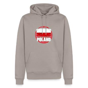 Polen - Männer Premium Bio Hoodie - Taupe - Vorne - Nico (187cm)