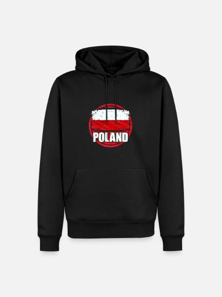 Pologne - Sweat à capuche Premium bio Homme - noir
