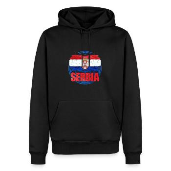 Serbien - Männer Premium Bio Hoodie - Schwarz - Vorne - Nico (187cm)