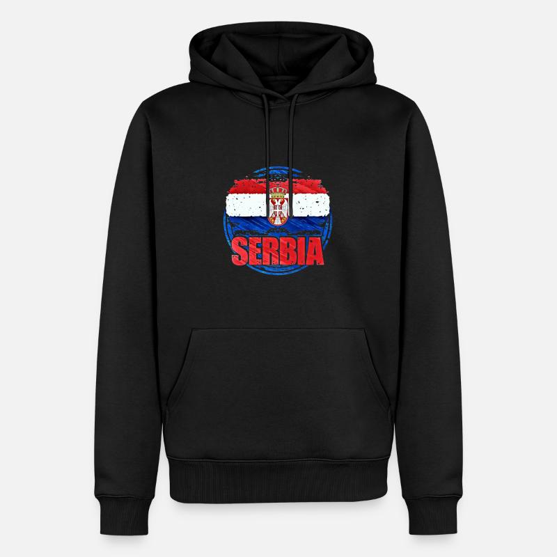 Serbien - Männer Premium Bio Hoodie - Schwarz