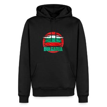 Bulgaria - Men’s Premium Organic Hoodie - black - Front - Nico (187cm)