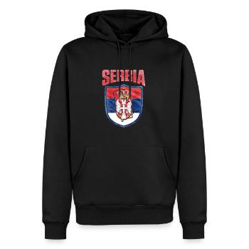 Serbien - Männer Premium Bio Hoodie - Schwarz - Vorne - Nico (187cm)