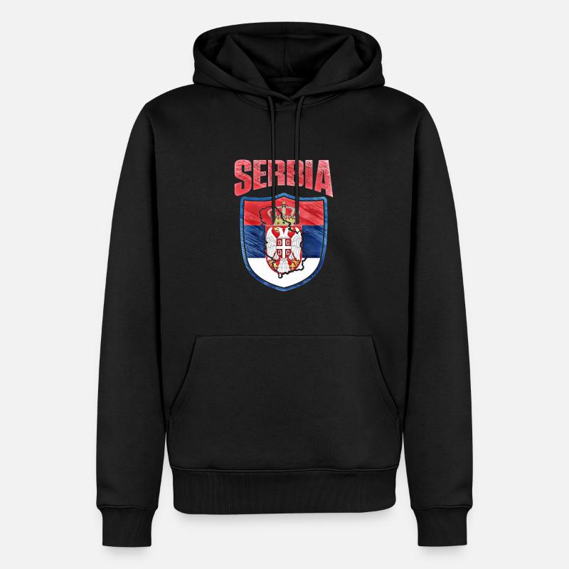 Serbien - Männer Premium Bio Hoodie - Schwarz