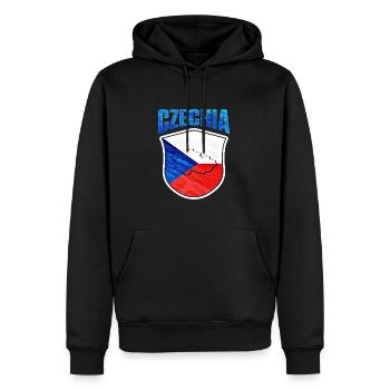 Tchéquie - Sweat à capuche Premium bio Homme - noir - Devant - Nico (187cm)
