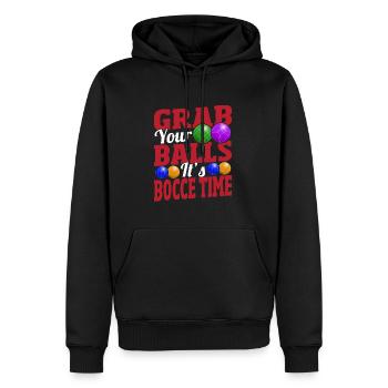 Boccia - Männer Premium Bio Hoodie - Schwarz - Vorne - Nico (187cm)