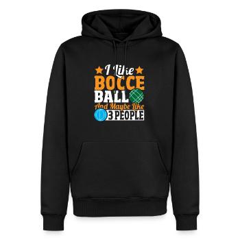 Lyonnaises - Sweat à capuche Premium bio Homme - noir - Devant - Nico (187cm)