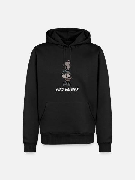 Stacking Stones, Balancing Layers - Men’s Premium Organic Hoodie - black