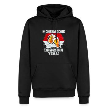 L’équipe de Boire de Monaco - Sweat à capuche Premium bio Homme - noir - Devant - Nico (187cm)