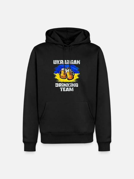 Ukraine Trink Team - Männer Premium Bio Hoodie - Schwarz