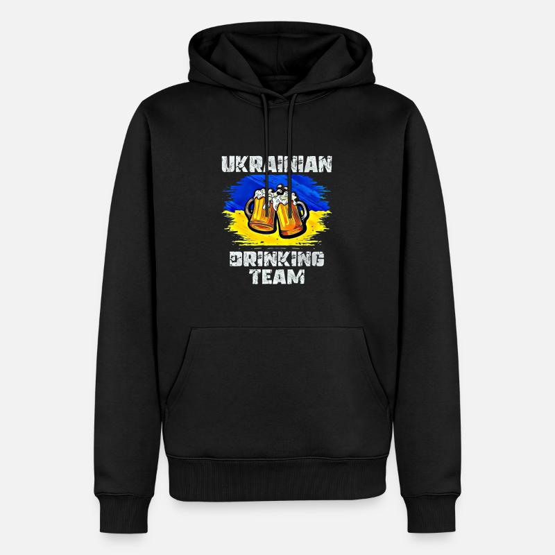 Équipe de beuverie d’Ukraine - Sweat à capuche Premium bio Homme - noir