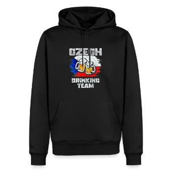 Équipe de beuverie de la République tchèque - Sweat à capuche Premium bio Homme - noir - Devant - Nico (187cm)
