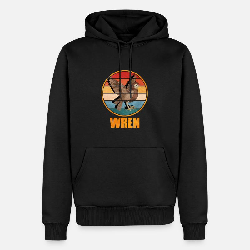Zaunkönig Vogel - Männer Premium Bio Hoodie - Schwarz
