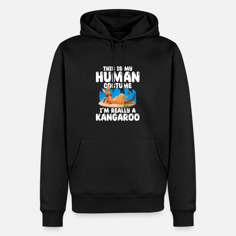 känguru - Männer Premium Bio Hoodie - Schwarz