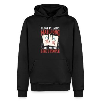 Cadeau pour les fans de Mahjong - Sweat à capuche Premium bio Homme - noir - Devant - Nico (187cm)