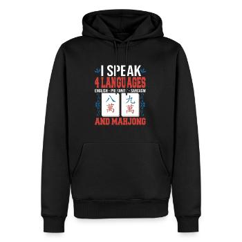 Cadeau pour les fans de Mahjong - Sweat à capuche Premium bio Homme - noir - Devant - Nico (187cm)