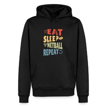 Liebe Netball Netballspieler Geschenk - Männer Premium Bio Hoodie - Schwarz - Vorne - Nico (187cm)