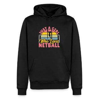 Liebe Netball Netballspieler Geschenk - Männer Premium Bio Hoodie - Schwarz - Vorne - Nico (187cm)