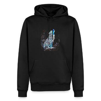 Niedliches Polarfuchs-Geschenk - Männer Premium Bio Hoodie - Schwarz - Vorne - Nico (187cm)
