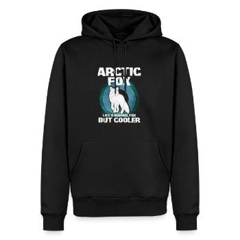 Niedliches Polarfuchs-Geschenk - Männer Premium Bio Hoodie - Schwarz - Vorne - Nico (187cm)
