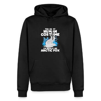 Niedliches Polarfuchs-Geschenk - Männer Premium Bio Hoodie - Schwarz - Vorne - Nico (187cm)