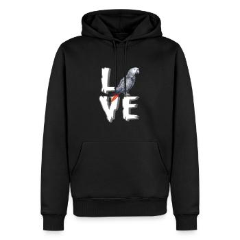 Cadeau de perroquet gris africain - Sweat à capuche Premium bio Homme - noir - Devant - Nico (187cm)
