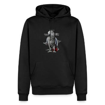 Cadeau de perroquet gris africain - Sweat à capuche Premium bio Homme - noir - Devant - Nico (187cm)