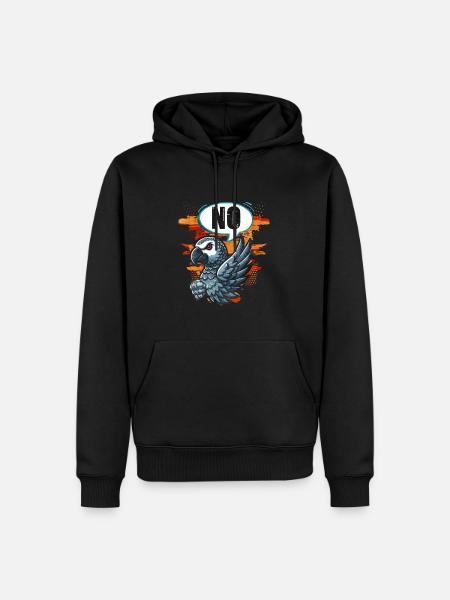 African Grey Parrot Gift - Men’s Premium Organic Hoodie - black