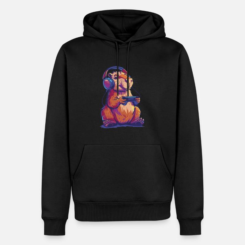 Jeu vidéo Capybara - Sweat à capuche Premium bio Homme - noir