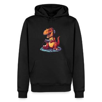 Dinosaurier Videospiel - Männer Premium Bio Hoodie - Schwarz - Vorne - Nico (187cm)