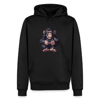 Jeu vidéo Chimpanzé - Sweat à capuche Premium bio Homme - noir - Devant - Nico (187cm)