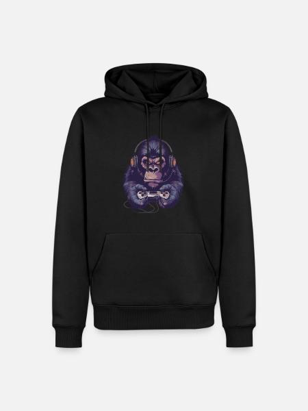 Gorilla Video Game - Men’s Premium Organic Hoodie - black