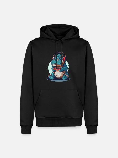 Hippo Video Game - Men’s Premium Organic Hoodie - black