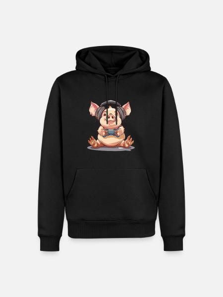Pigs Video Game - Men’s Premium Organic Hoodie - black