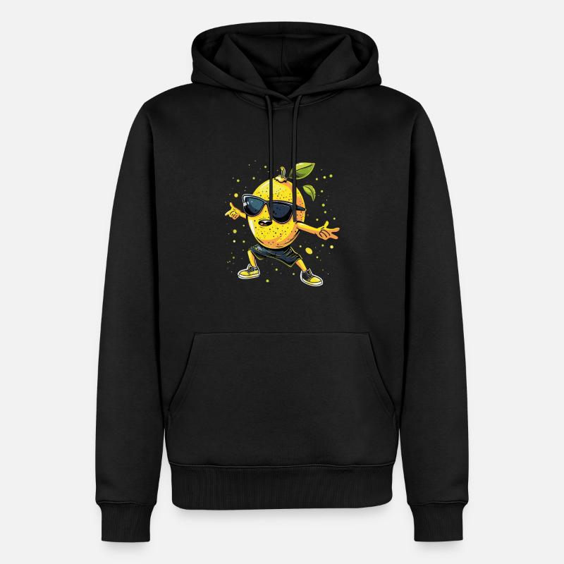 Zitrone - Männer Premium Bio Hoodie - Schwarz