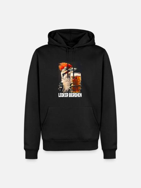Delicious Beer Woodpecker - Men’s Premium Organic Hoodie - black
