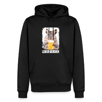 Délicieuse bière chinchilla - Sweat à capuche Premium bio Homme - noir - Devant - Nico (187cm)