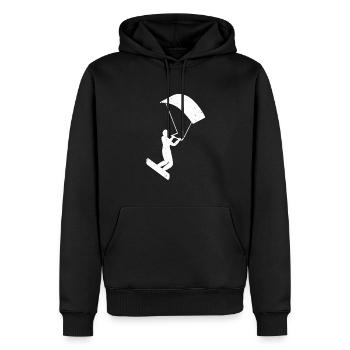 Kitesurfing - Männer Premium Bio Hoodie - Schwarz - Vorne - Nico (187cm)
