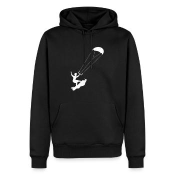Kitesurfing - Männer Premium Bio Hoodie - Schwarz - Vorne - Nico (187cm)