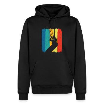 Kitesurfing - Männer Premium Bio Hoodie - Schwarz - Vorne - Nico (187cm)