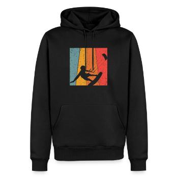 Kitesurfing - Männer Premium Bio Hoodie - Schwarz - Vorne - Nico (187cm)