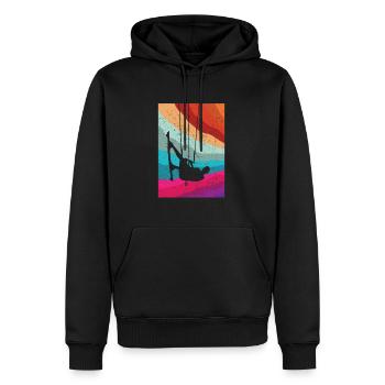 Kitesurfing - Männer Premium Bio Hoodie - Schwarz - Vorne - Nico (187cm)