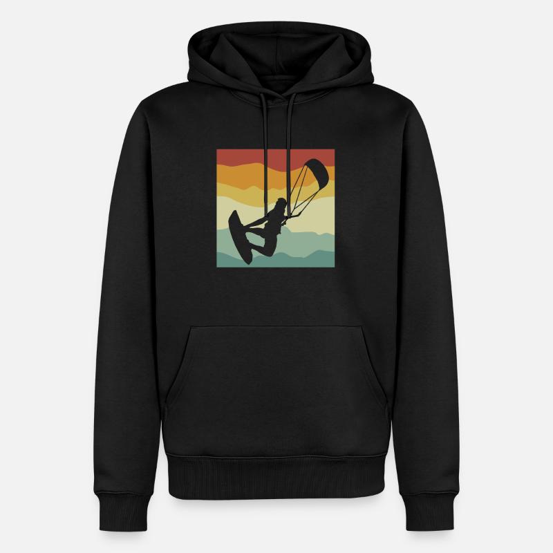 Kitesurfing - Männer Premium Bio Hoodie - Schwarz