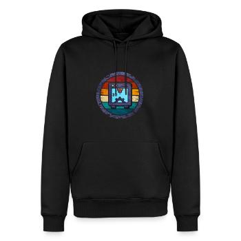 Impression 3D - Sweat à capuche Premium bio Homme - noir - Devant - Nico (187cm)