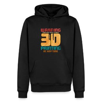 Impression 3D - Sweat à capuche Premium bio Homme - noir - Devant - Nico (187cm)
