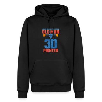 Impression 3D - Sweat à capuche Premium bio Homme - noir - Devant - Nico (187cm)
