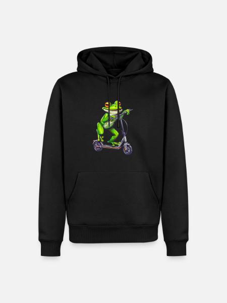 Frog Scooter - Men’s Premium Organic Hoodie - black