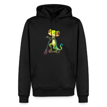 Gecko Roller - Männer Premium Bio Hoodie - Schwarz - Vorne - Nico (187cm)